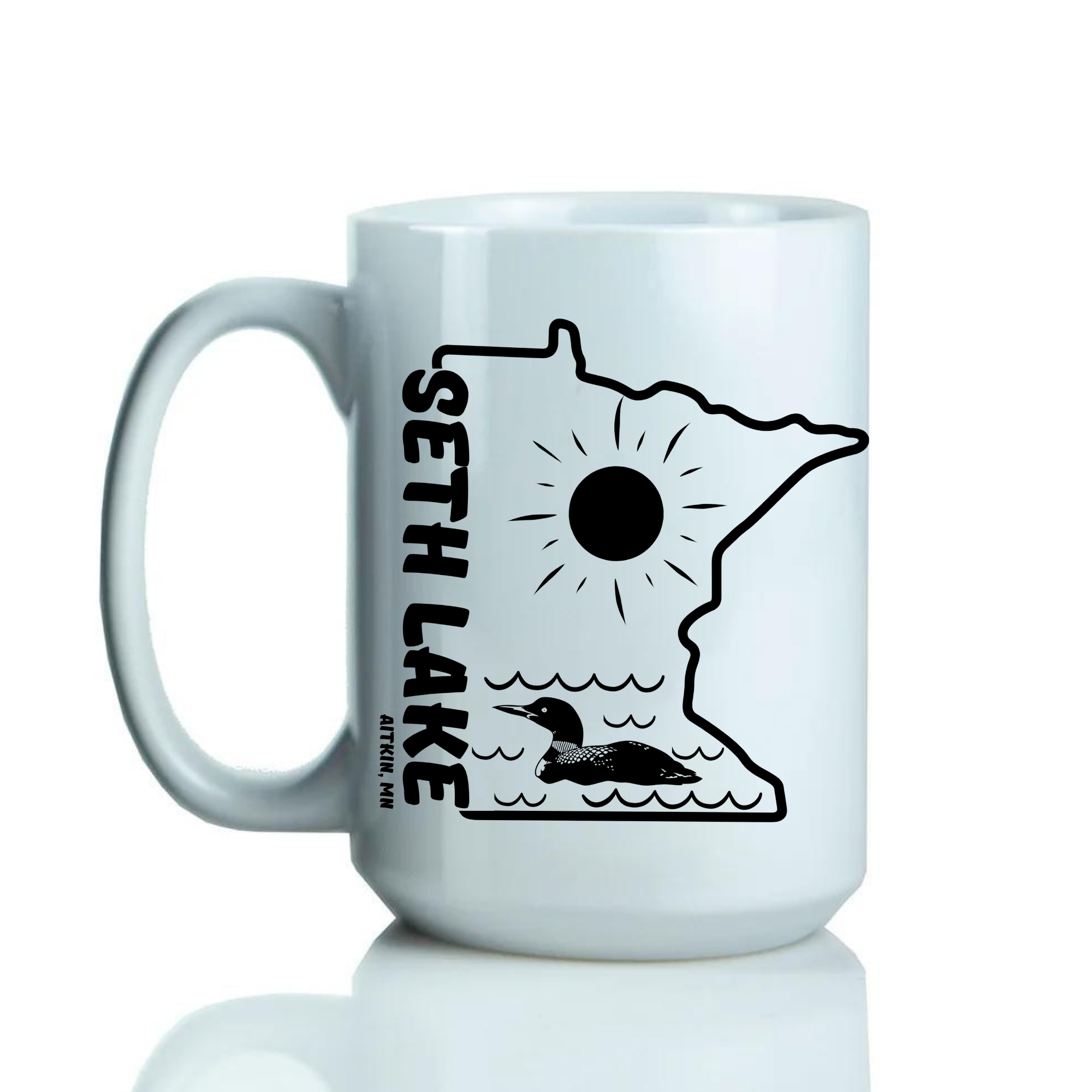 MN Outline Seth Lake Ceramic Coffee Mug